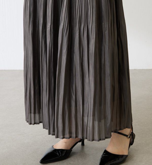  「フィラメントサテンプリーツスカート」|スカート|
