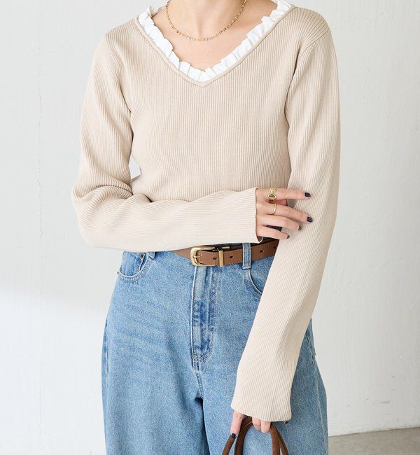  「フリルリブニット」|ニット・セーター|