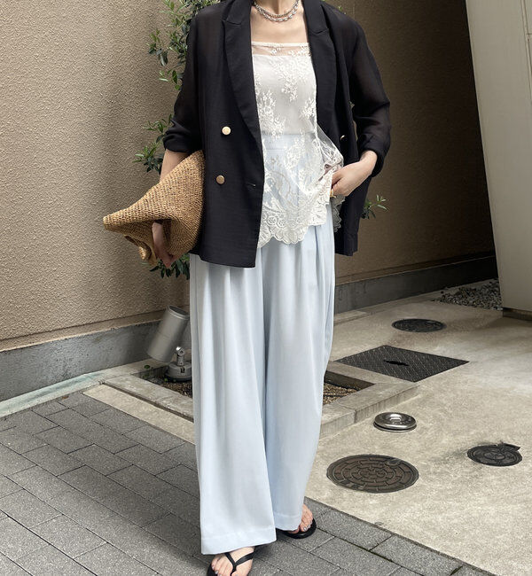  「【累計販売数3万枚突破/22色４サイズ展開！】タックワイドパンツ」|チノ|