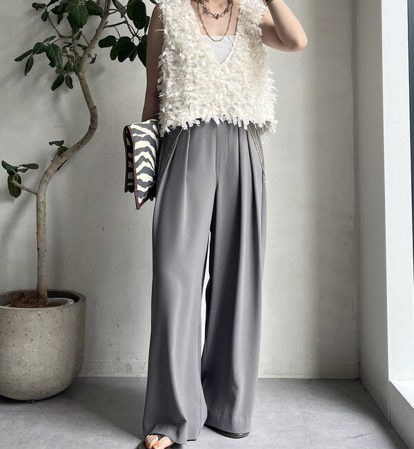  「【累計販売数3万枚突破/22色４サイズ展開！】タックワイドパンツ」|チノ|