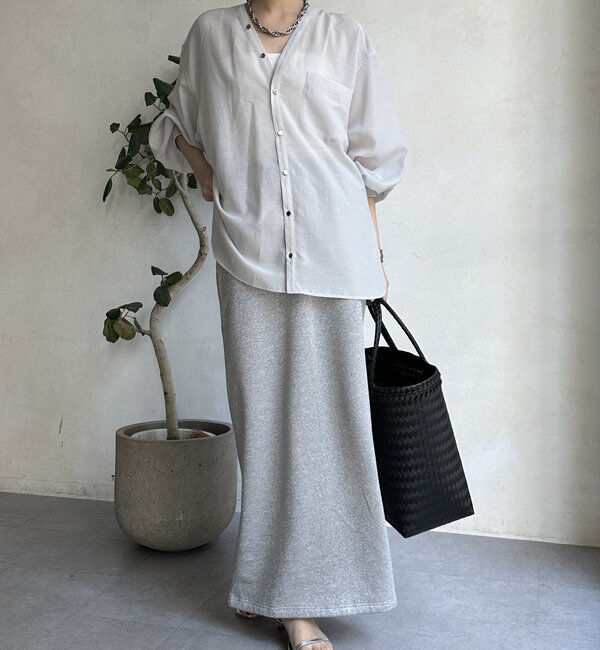  「【新色追加】GOLDボタンVVシャツ」|シャツ・ブラウス|