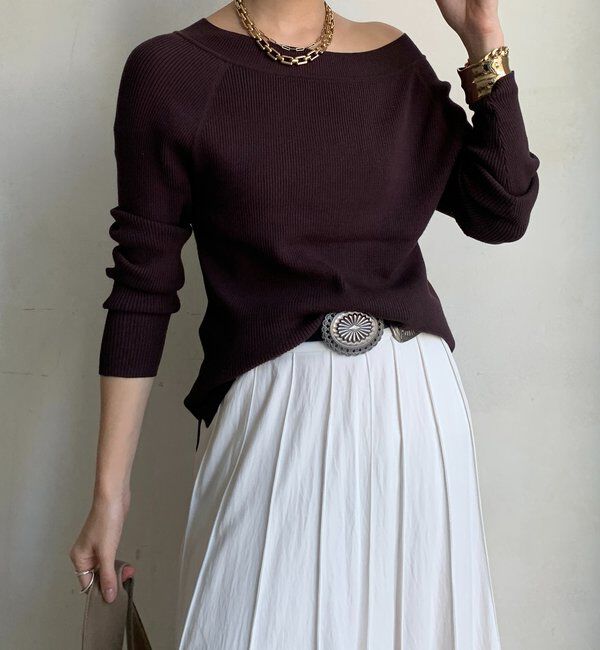  「ボートネックリブニット」|ニット・セーター|