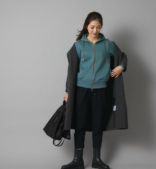  「【WEB限定/キレイめ上品】スポンジダンボールZIPパーカーカットソー」|パーカー|