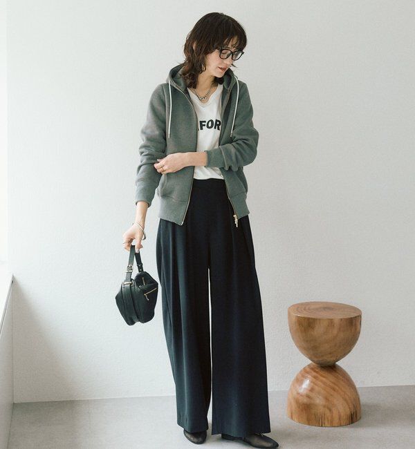  「【WEB限定/キレイめ上品】スポンジダンボールZIPパーカーカットソー」|パーカー|