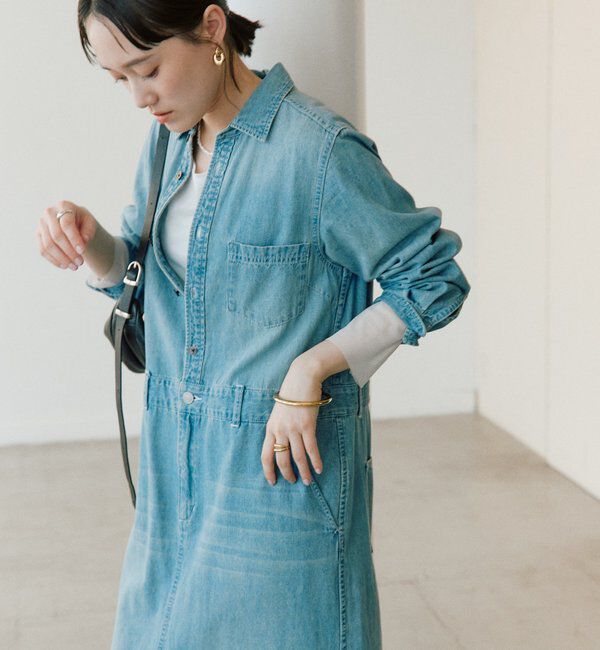  「【MONN&times;Yoshiiiiii】デニムシャツワンピース」|ワンピース|