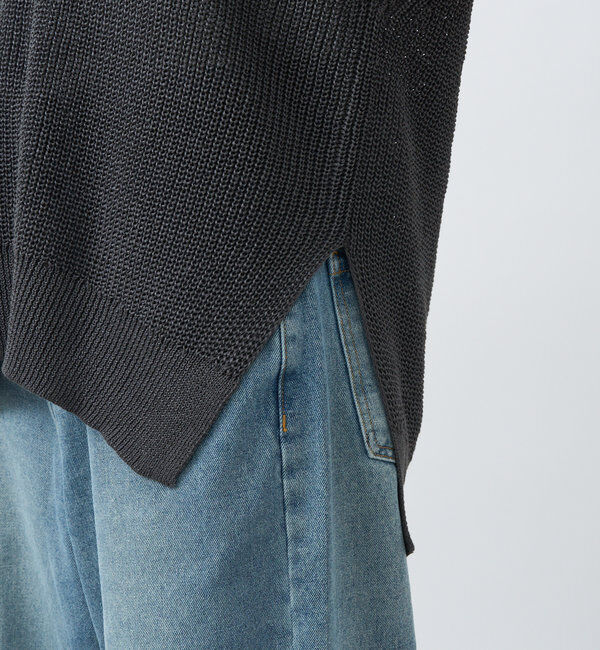  「【ウォッシャブル】ギマコットンニットベスト」|ニット・セーター|