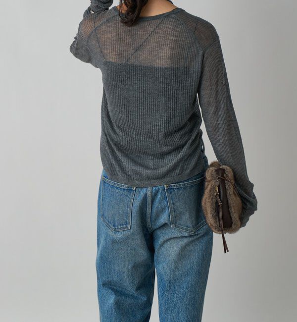  「【抜け感◎】シアーUネックニット」|ニット・セーター|