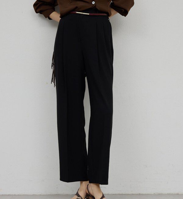  「【ガランテの定番】ライトジャージーワイドパンツ」|チノ|ブラック