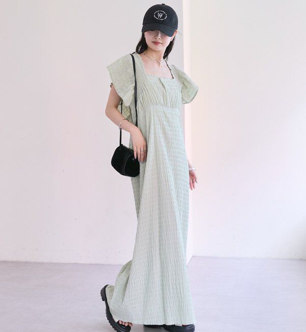  「シャーリングスクエアワンピース」|ワンピース|