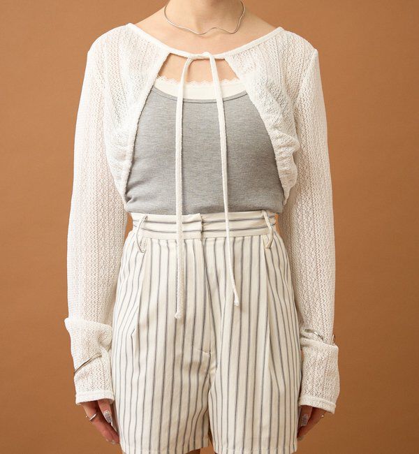  「ギャザーリボンボレロ」|カーディガン|