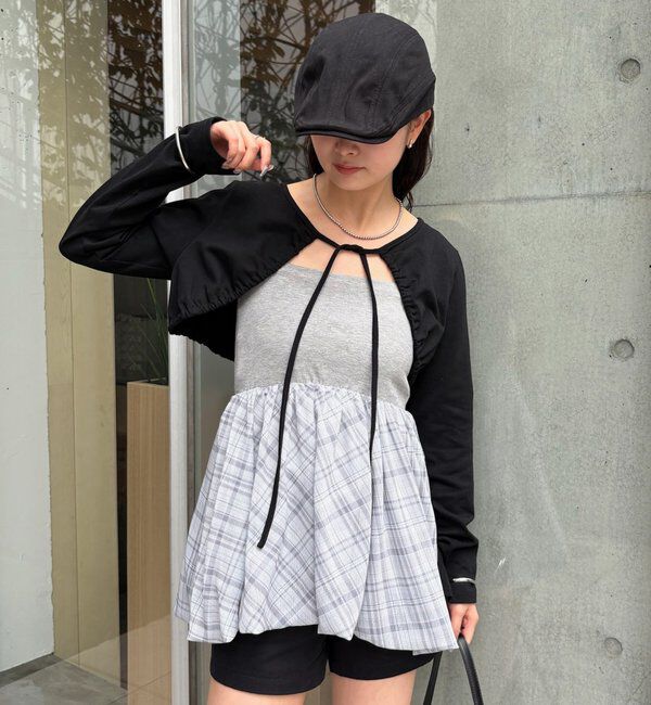  「ギャザーリボンボレロ」|カーディガン|