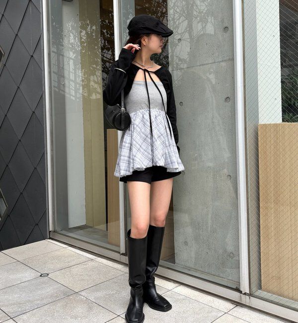  「ギャザーリボンボレロ」|カーディガン|