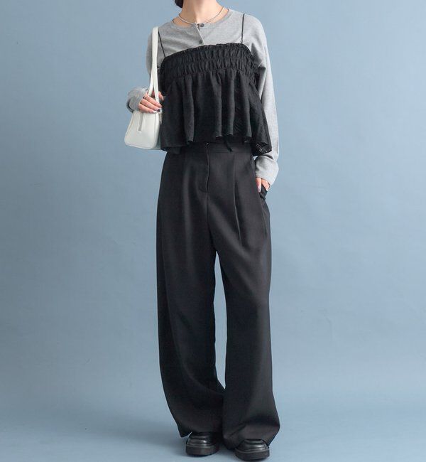  「【4色展開/レイヤードスタイル】チュールチェックビスチェ」|シャツ・ブラウス|