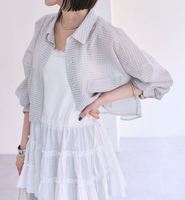  「シアーショートシャツ」|シャツ・ブラウス|ライトグレー