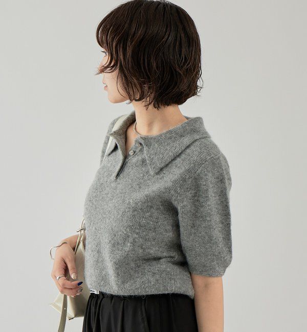  「衿付き半袖ニット」|ニット・セーター|