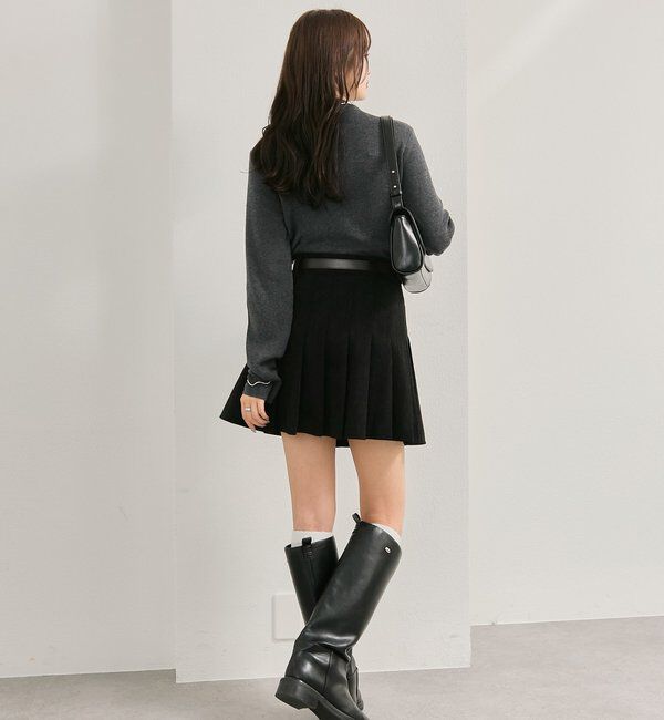  「ベルト付きコーデュロイミニスカート」|スカート|