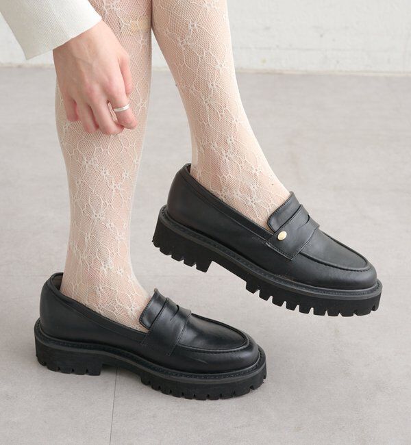  「チャーム付きボリュームローファー」|その他|ブラック