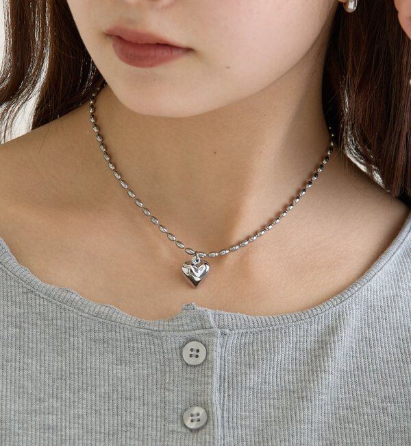  「【Lara】ステンレスハートネックレス」|リング|