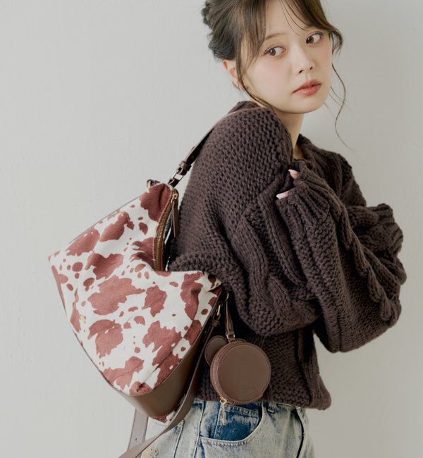  「ポーチチャーム付きスエードコンビボストンバッグ」|ボストンバッグ|ホワイトその他2