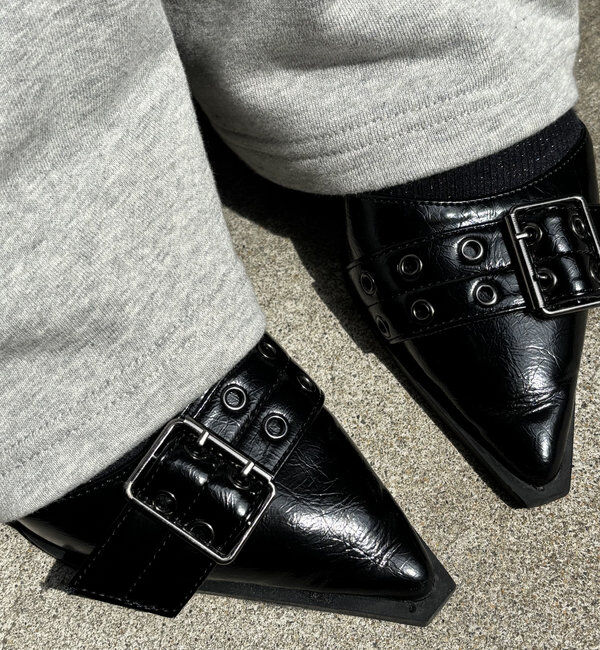  「【HiNT】 BELT STRAP MULE PUMPS」|パンプス|