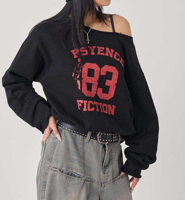  「ELLIOTT NUMBERIHG ONE-SHOULDERSWEATSHIRT」|Tシャツ・カットソー|ブラックその他1