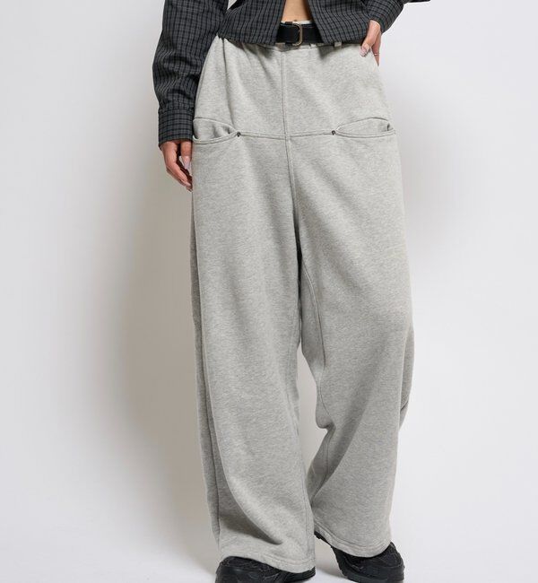  「【低身長・高身長対応】SLASH POCKET SWEAT EASY PANTS」|チノ|