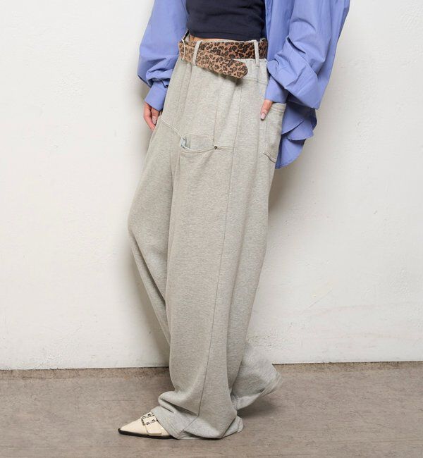  「【低身長・高身長対応】SLASH POCKET SWEAT EASY PANTS」|チノ|