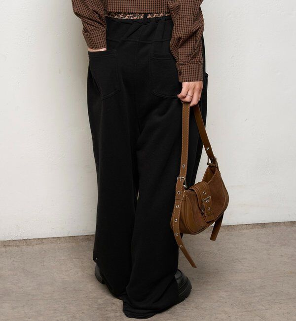  「【低身長・高身長対応】SLASH POCKET SWEAT EASY PANTS」|チノ|