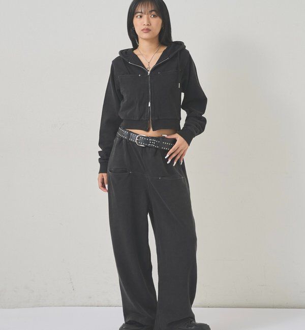  「【低身長・高身長対応】SLASH POCKET SWEAT EASY PANTS」|チノ|