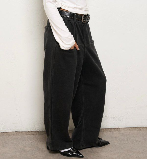  「【低身長・高身長対応】SLASH POCKET SWEAT EASY PANTS」|チノ|