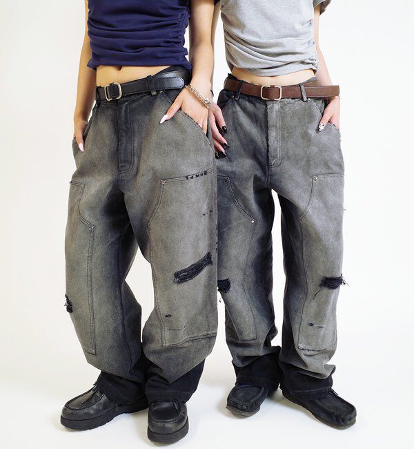  「【From Vintage】 WRONG ダックダブルニーワークパンツ」|チノ|