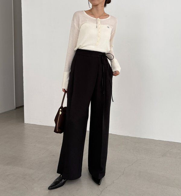  「【待望の追加決定！/新色ブラウン】ラップリボンパンツ」|チノ|