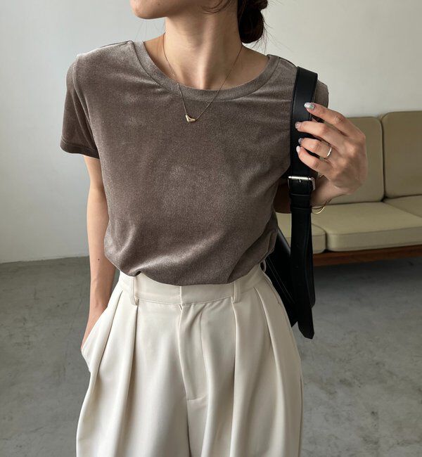  「【前後2WAY】シアーベロアTシャツ」|Tシャツ・カットソー|