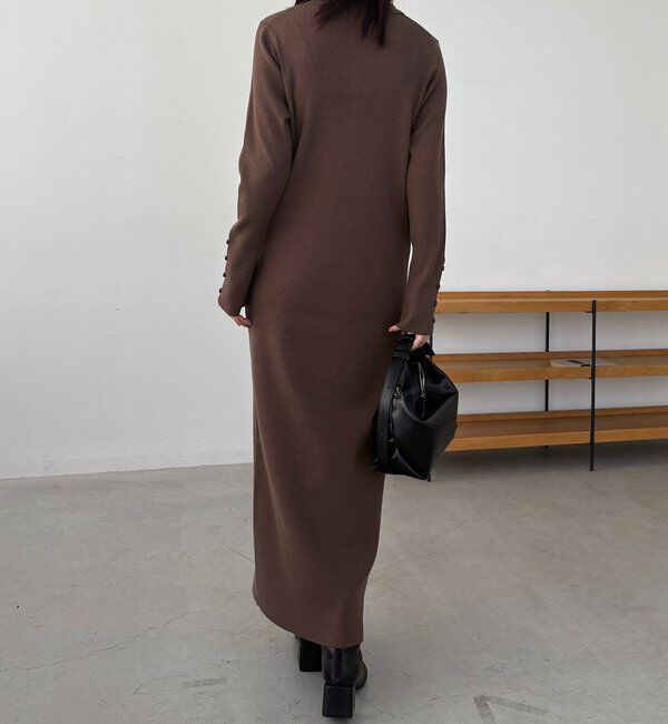  「【低身長サイズあり】襟ニットワンピース」|ワンピース|