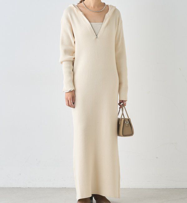  「フーデットジップワンピース」|ワンピース|