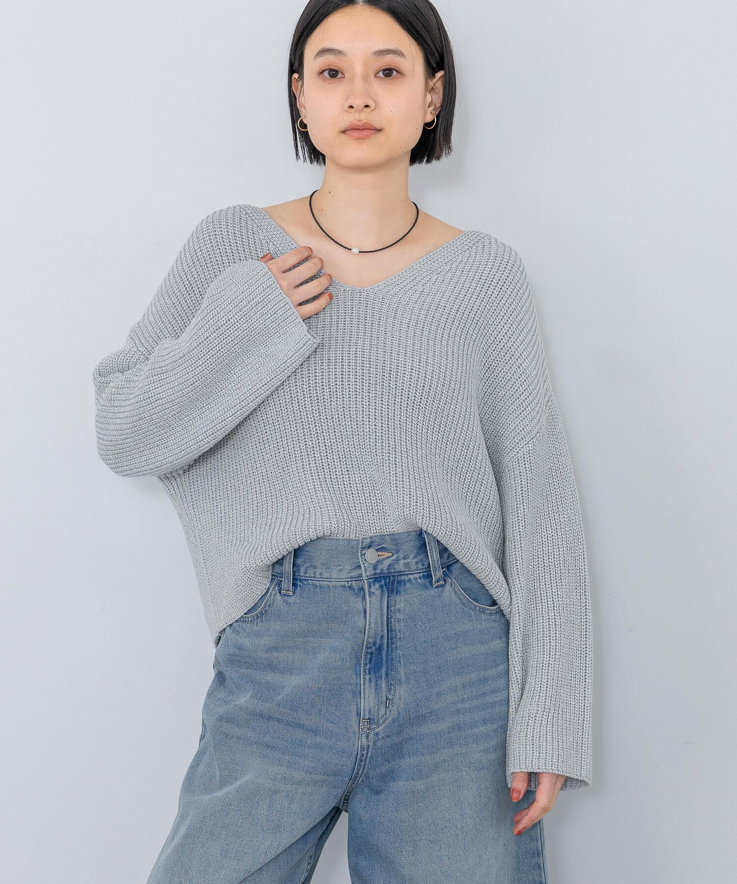 A part by 「2WAYアゼユルプルオーバー」|ニット・セーター|ライトグレー