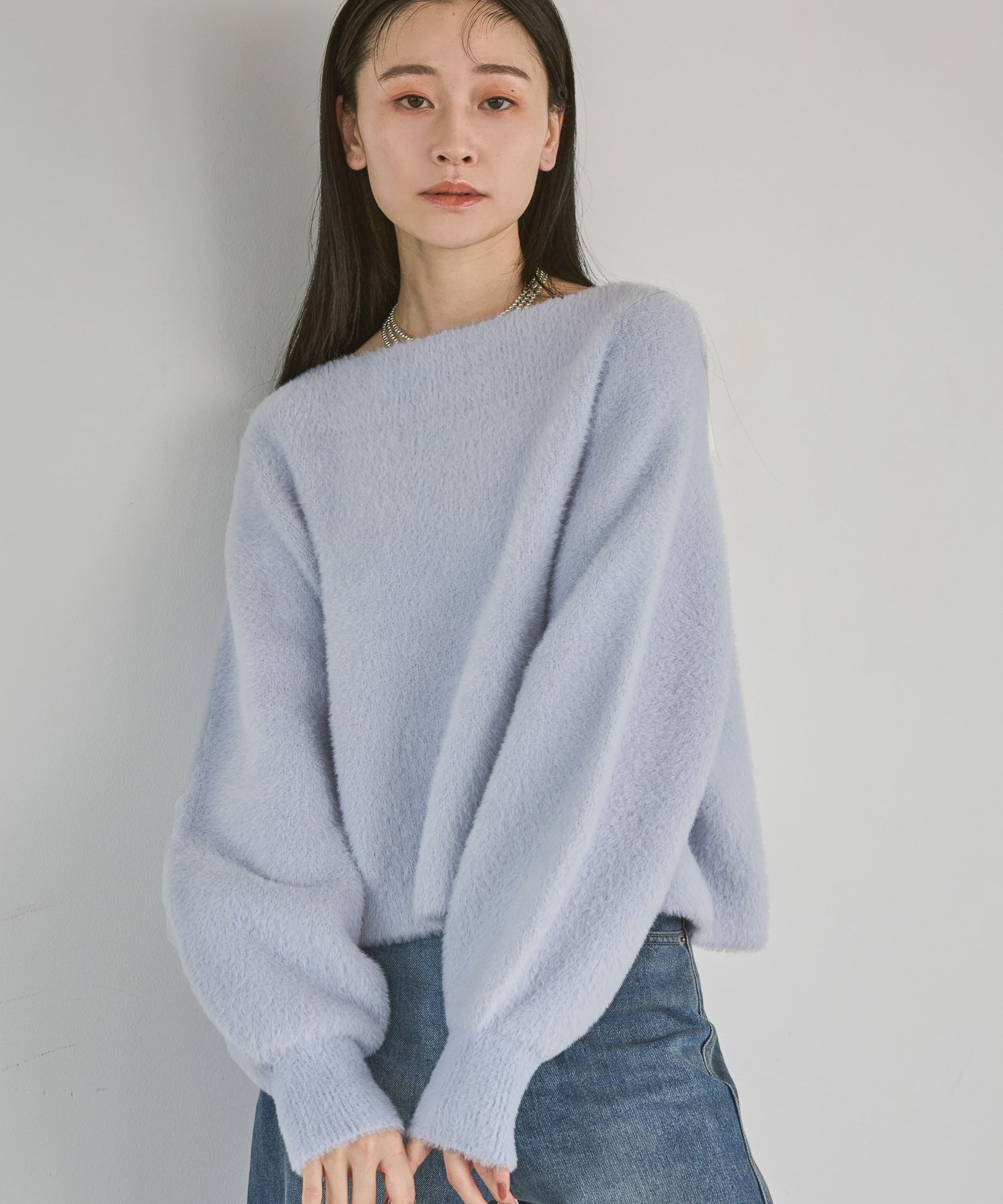 A part by 「ウォームニットシャギープルオーバー」|ニット・セーター|ライトブルー