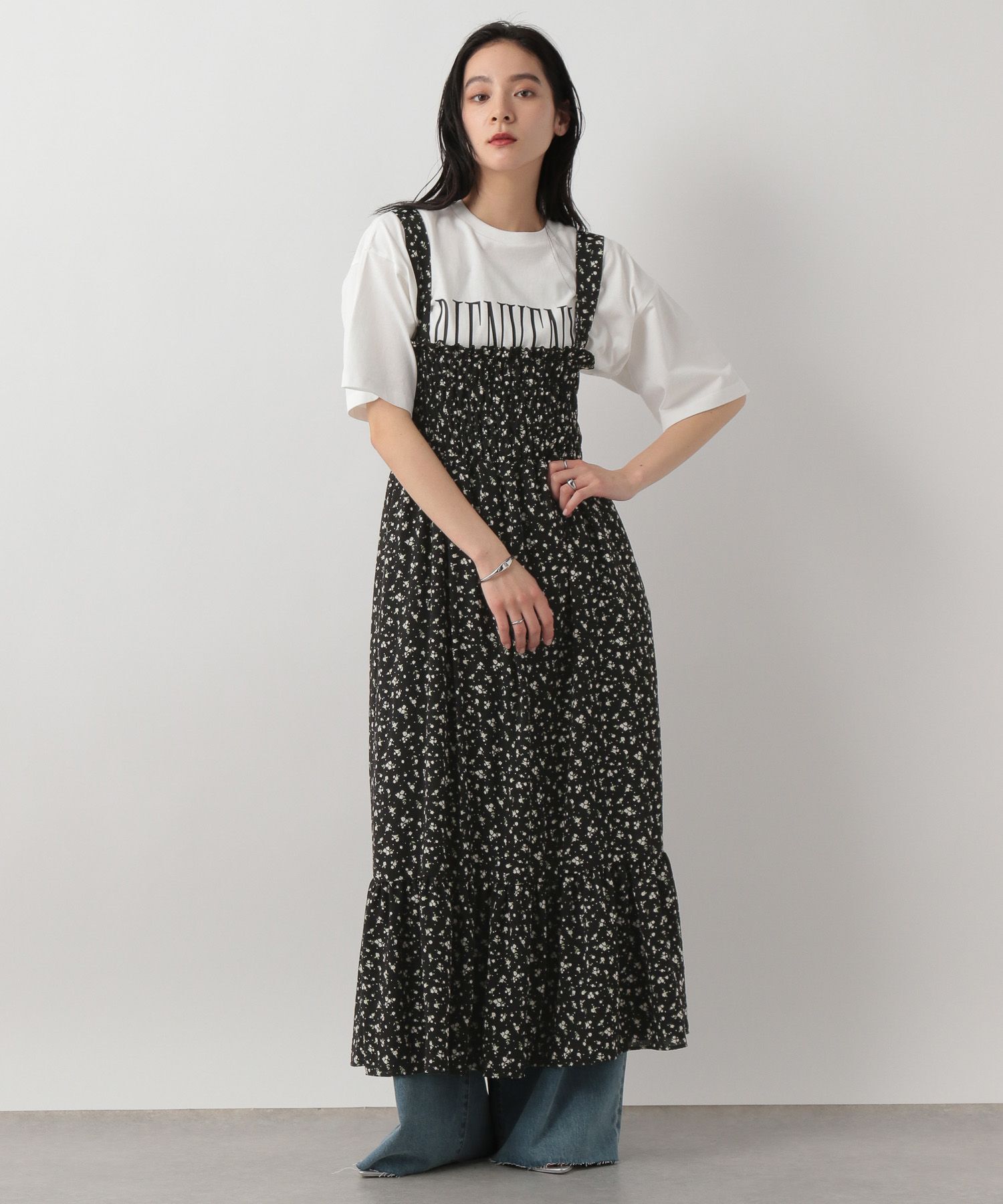 LOWRYS FARM「シャーリングワンピース」|ワンピース|