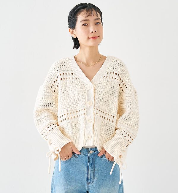 collex「袖口レースアップ2WAYカーディガン」|カーディガン|