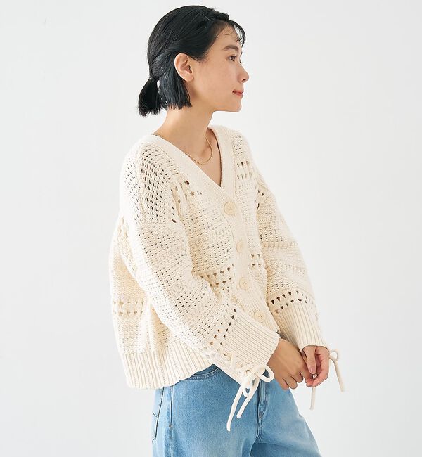collex「袖口レースアップ2WAYカーディガン」|カーディガン|