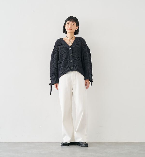 collex「袖口レースアップ2WAYカーディガン」|カーディガン|