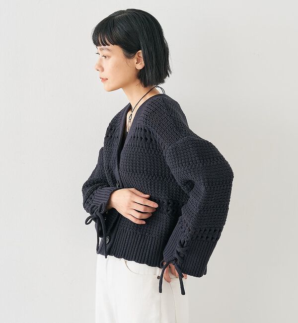 collex「袖口レースアップ2WAYカーディガン」|カーディガン|