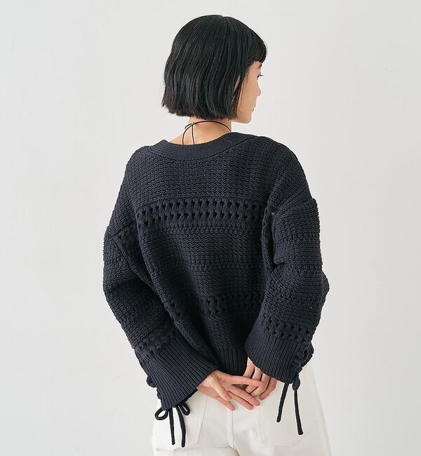 collex「袖口レースアップ2WAYカーディガン」|カーディガン|