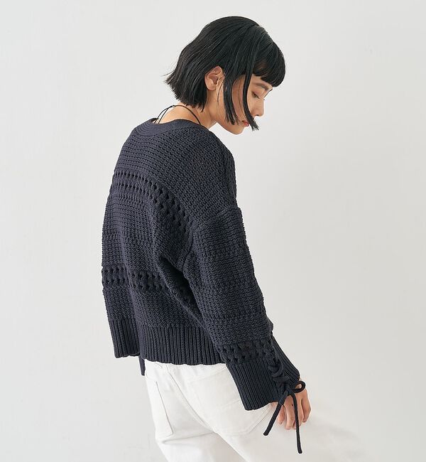 collex「袖口レースアップ2WAYカーディガン」|カーディガン|