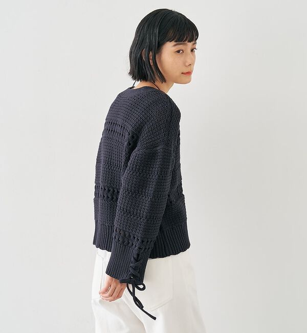 collex「袖口レースアップ2WAYカーディガン」|カーディガン|