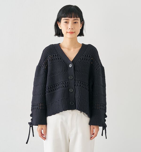 collex「袖口レースアップ2WAYカーディガン」|カーディガン|