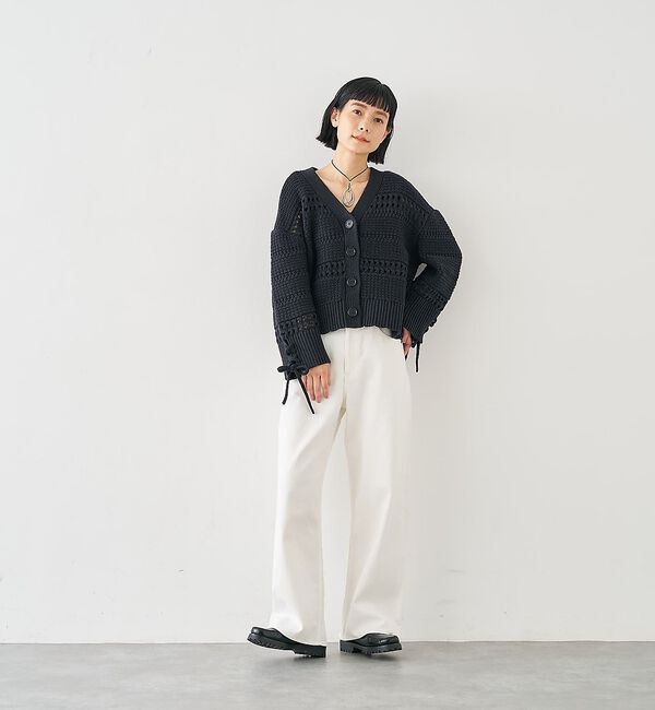 collex「袖口レースアップ2WAYカーディガン」|カーディガン|