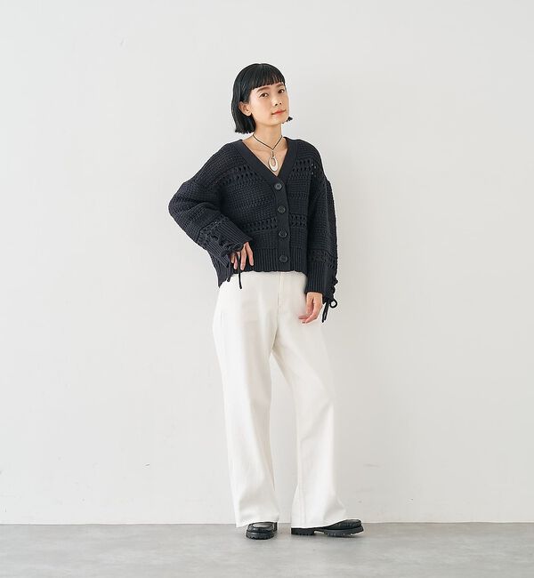 collex「袖口レースアップ2WAYカーディガン」|カーディガン|