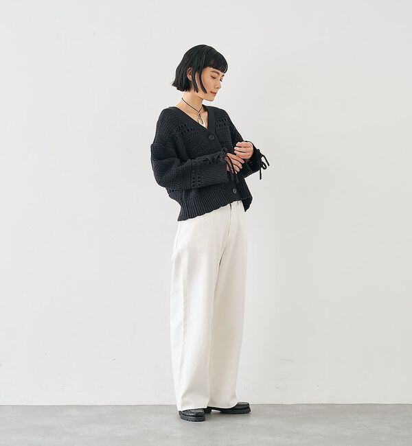 collex「袖口レースアップ2WAYカーディガン」|カーディガン|