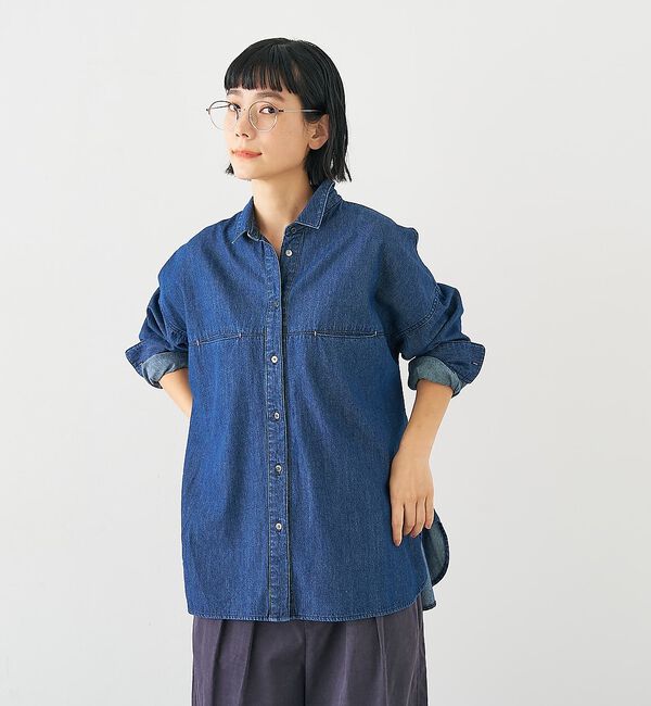 collex「ライトオンスデニムシャツ【予約】」|シャツ・ブラウス|ネイビー